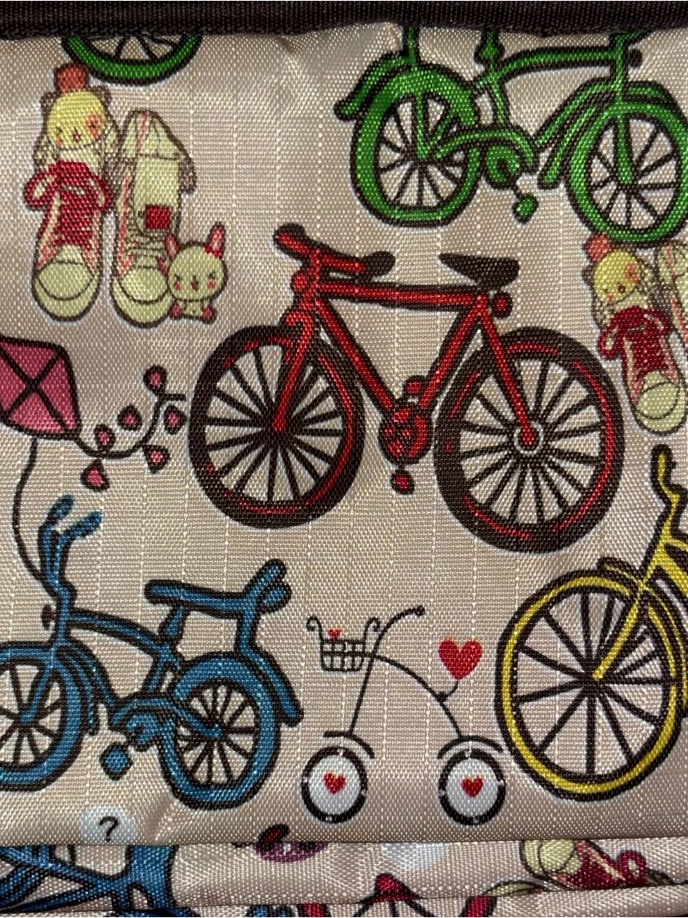 Multicolor Bicycle Print Women's Cosmetic Bag